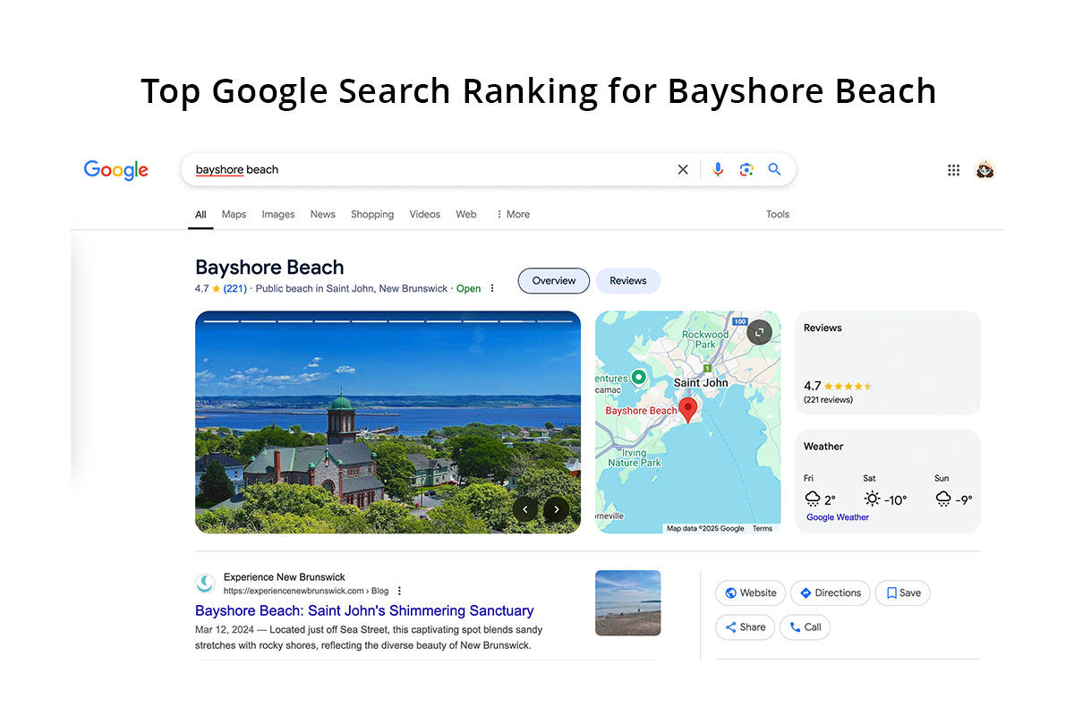 Google ranking bayshore beach