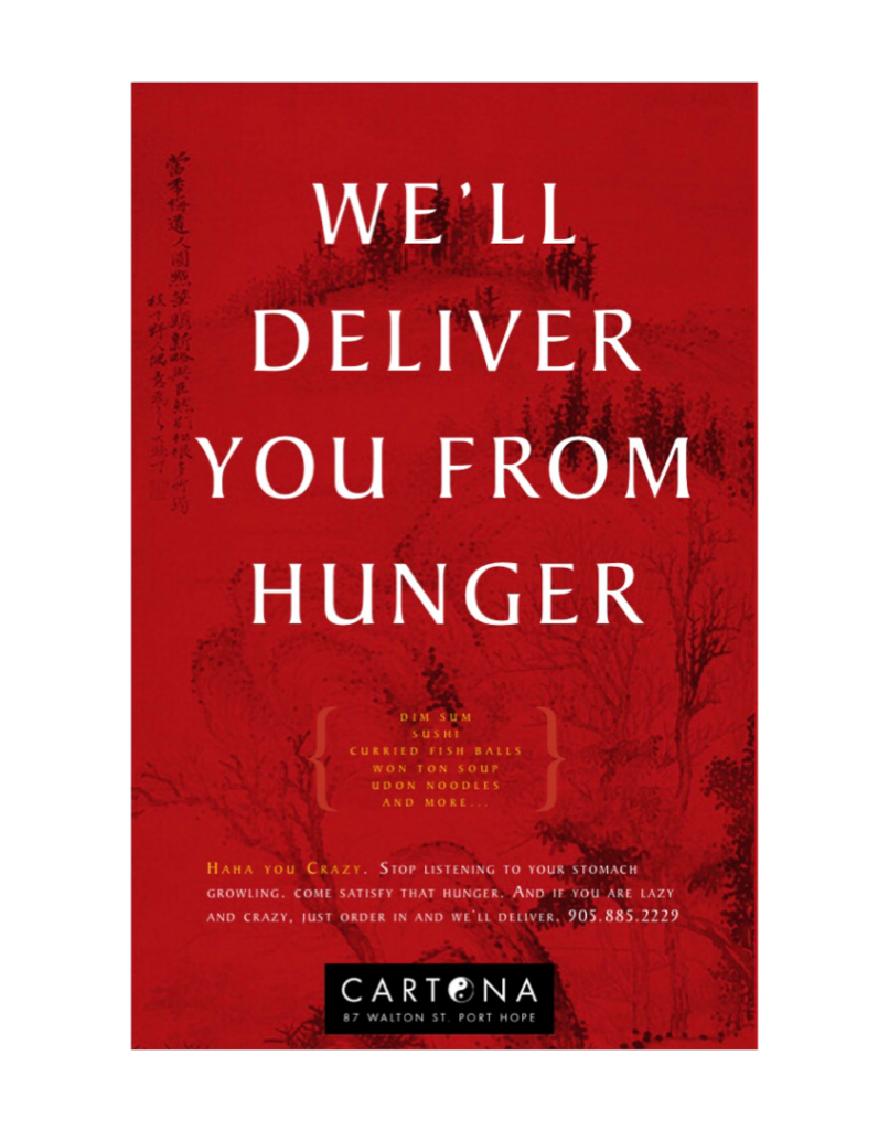 Marketing Campaign for Cartona restaurant in Port Hope.